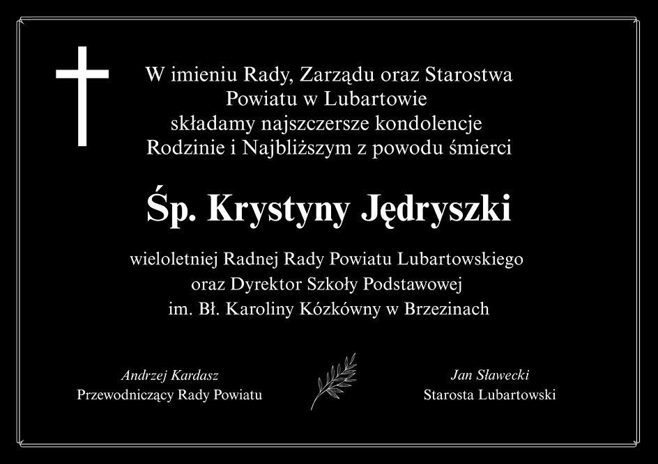 Nekrolog Krystyna Jędryszka